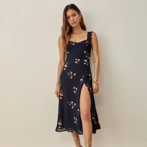 Reformation 'Fulton' Dress (Size 2, Navy Floral Print) - New Without Tags